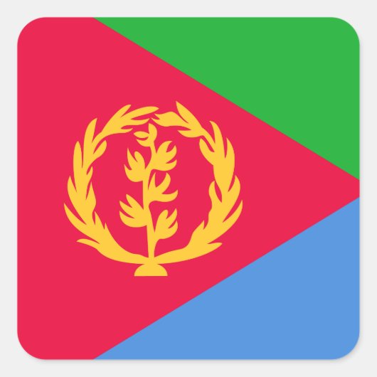 Flagge Eritreas Quadratischer Aufkleber (Vorderseite)