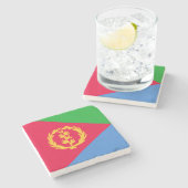 Flagge Eritreas Steinuntersetzer (Seitenansicht)