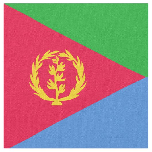 Flagge Eritreas Stoff (Nahaufnahme)