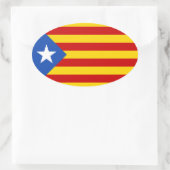 Flagge Estelada Katalonien Ovaler Aufkleber (Tasche)