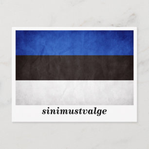 Flagge Estlands ‚sinimustvale‘ Postkarte