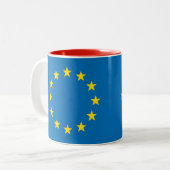 Flagge EU Europa Zweifarbige Tasse (Vorderseite Links)