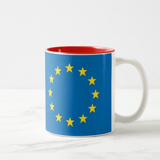 Flagge EU Europa Zweifarbige Tasse (Rechts)