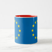 Flagge EU Europa Zweifarbige Tasse (Mittel)