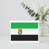 Flagge Extremadura Postkarte (Stehend Vorderseite)