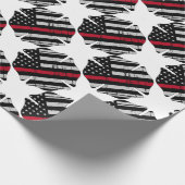 Flagge-Feuerwehrmann-Kreuz-dünne rote Linie Geschenkpapier (Ecke)