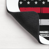 Flagge-Feuerwehrmann-Kreuz-dünne rote Linie Mousepad (Ecke)