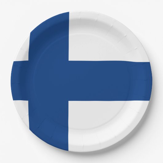 Flagge Finnland Pappteller (Vorderseite)
