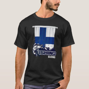 Flagge Finnlands Angeln In Suomi Fishing T-Shirt