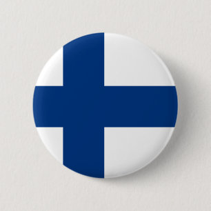 Flagge Finnlands Blaues Kreuz im Button Weißes Ab