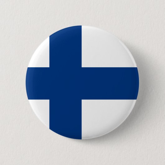 Flagge Finnlands Blaues Kreuz im Button Weißes Abz (Vorderseite)