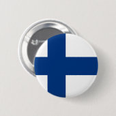 Flagge Finnlands Blaues Kreuz im Button Weißes Abz (Vorne & Hinten)