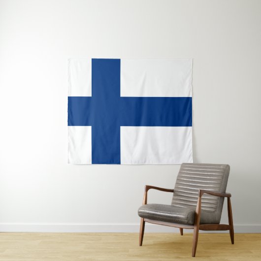 Flagge Finnlands Blaues Kreuz Suomi Wandteppich (Beispiel (Horizontal))