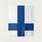 Flagge Finnlands Blaues Kreuz Suomi Wandteppich (Vorderseite)
