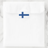 Flagge Finnlands Blaues Nordisches Kreuz auf weiße Runder Aufkleber (Tasche)