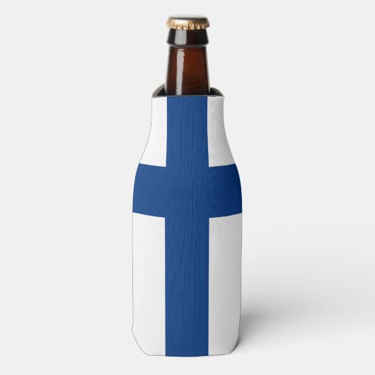Flagge Finnlands Flaschenkühler (Flaschenvorderseite)