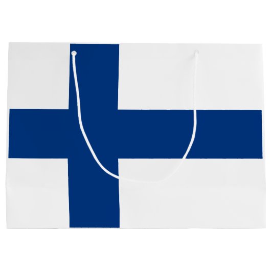 Flagge Finnlands Große Geschenktüte (Rückseite)