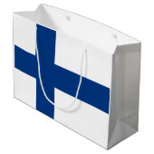 Flagge Finnlands Große Geschenktüte (Rückseite Schrägansicht)
