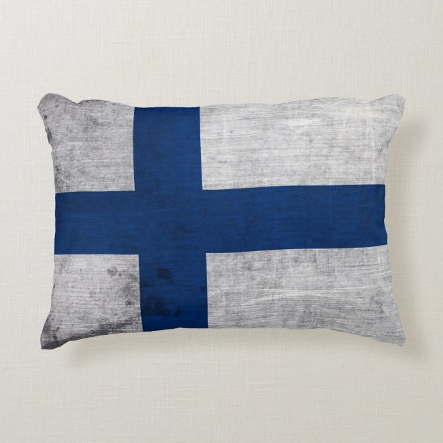 Flagge Finnlands Grunge Dekokissen (Vorderseite)