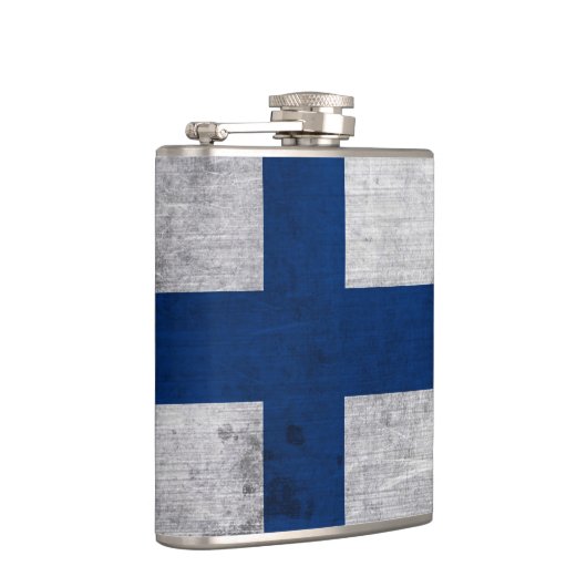 Flagge Finnlands Grunge Flachmann (Rechts)