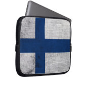 Flagge Finnlands Grunge Laptopschutzhülle (Vorne Rechts)