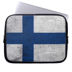 Flagge Finnlands Grunge Laptopschutzhülle