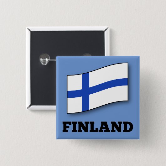 Flagge Finnlands - Muster Button (Vorne & Hinten)