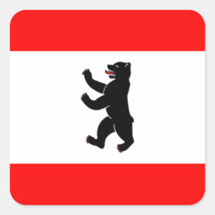 Flagge Flagge Fahne Berlin Deutschland Quadratischer Aufkleber