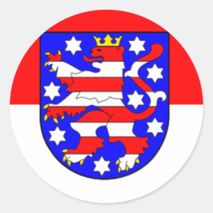 Flagge - Flagge - Fahne Deutschland Thüringen Runder Aufkleber