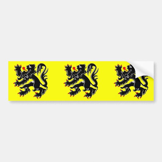 Flagge Flanderns, Belgien Autoaufkleber (Vorne)
