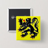 Flagge Flanderns, Belgien Button (Vorne & Hinten)