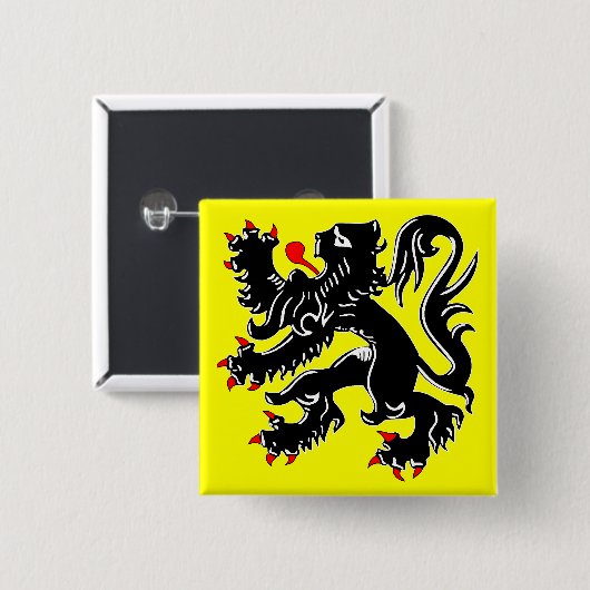 Flagge Flanderns, Belgien Button (Vorne & Hinten)