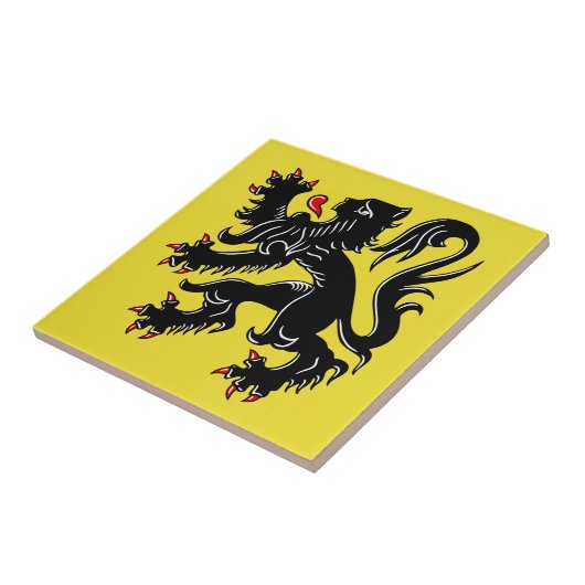 Flagge Flanderns (Belgien) Fliese (Seite)