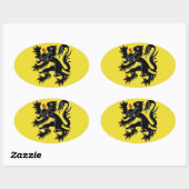 Flagge Flanderns (Belgien) Ovaler Aufkleber (Blatt)
