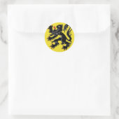 Flagge Flanderns (Belgien) Runder Aufkleber (Tasche)