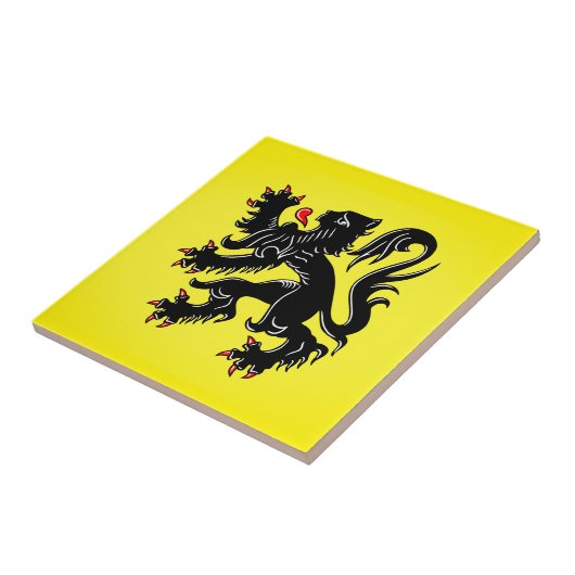 Flagge Flanderns Fliese (Seite)