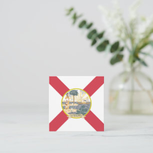 Flagge Floridas: Der Sunshine-Staat der Floridiane Quadratische Visitenkarte