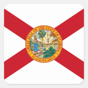 Flagge Floridas Quadratischer Aufkleber