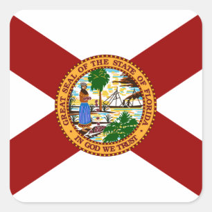 Flagge Floridas Quadratischer Aufkleber