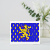 Flagge Franche-Comté Postkarte (Stehend Vorderseite)
