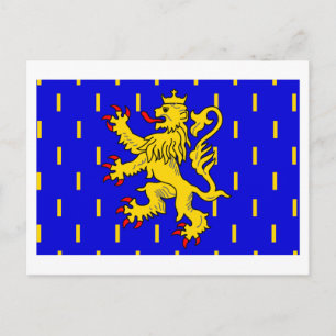 Flagge Franche-Comté Postkarte