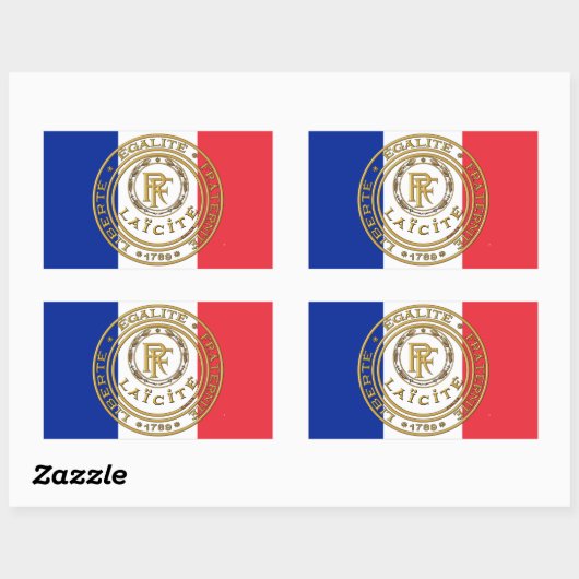 Flagge (Frankreich) Rechteckiger Aufkleber (Blatt)