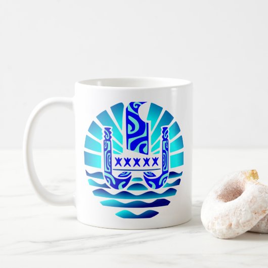 Flagge Frankreichs (Blau) Kaffeetasse (Mit Donut)