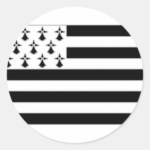 Flagge Frankreichs Bretagne Runder Aufkleber