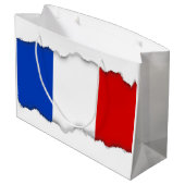 Flagge Frankreichs Große Geschenktüte (Rückseite Schrägansicht)