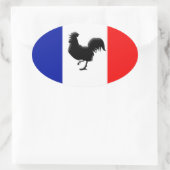 Flagge Frankreichs love coq Ovaler Aufkleber (Tasche)