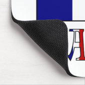 Flagge Frankreichs mit farbigem Namen Mousepad (Ecke)