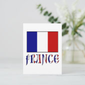 Flagge Frankreichs mit farbigem Namen Postkarte (Stehend Vorderseite)