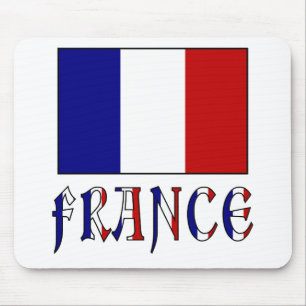 Flagge Frankreichs mit gefärbtem Namen Mousepad