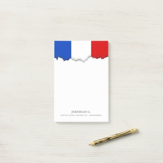 Flagge Frankreichs Post-it Klebezettel (Auf Schreibtisch)